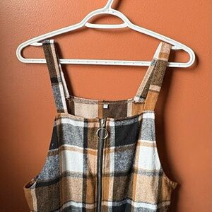 Plaid Sleeveless Dress with Zipper